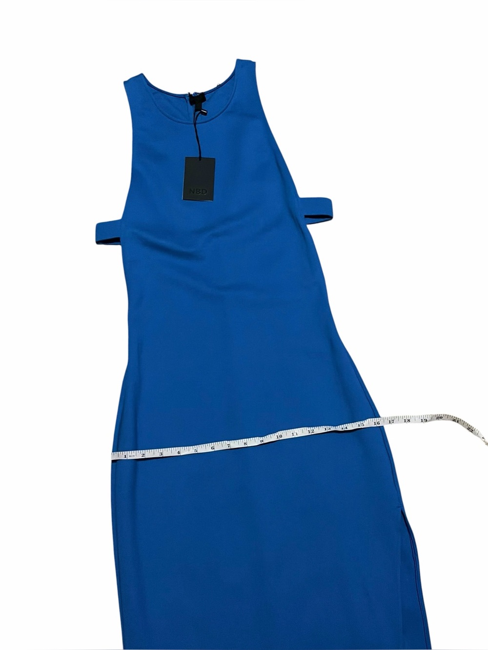 NBD NWT Cobalt Blue Sleeveless Late Night Cut-Out Maxi Gown M - Picture 12 of 16
